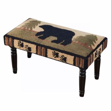Adirondack Black Bear Hooked Bench