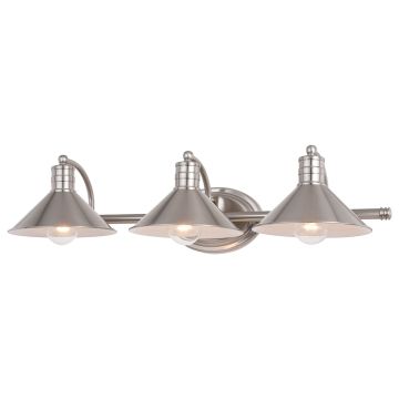 Akron 3-Light Satin Nickel Vanity Light