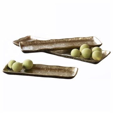 Antique Gold Artisan Tray Set
