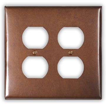 Antique 2 Outlet Copper Switch Plate