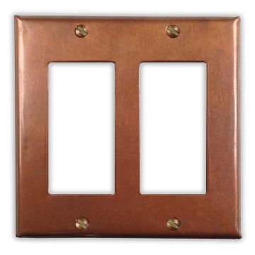 Antique 2 Rocker/GFI Copper Switch Plate
