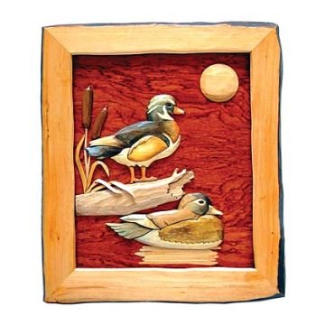 Swimming Mallards Wood Art