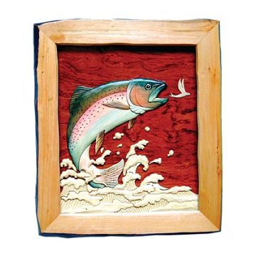 Leaping Trout Wood Art