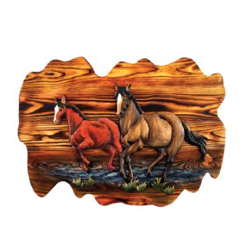 Wild Running Horses Wood Art