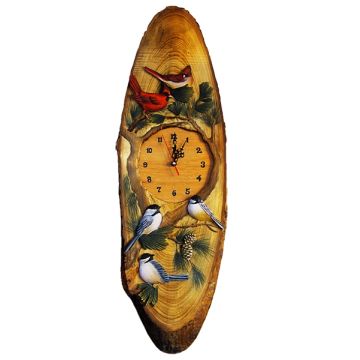 Hand-Crafted 3D Wall Art Clock-Grazing Buck and Doe