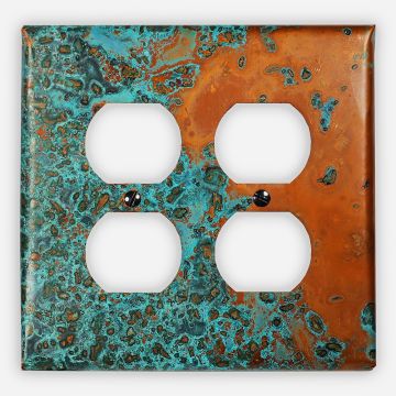 Azul 2 Outlet Copper Switch Plate