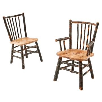 Saranac Hickory Stick Back Lodge Dining Side & Arm Chairs
