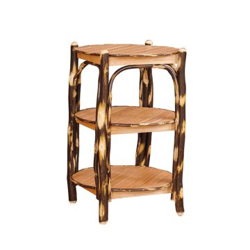Saranac Hickory 3 Tier Round End Table
