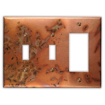 Bamboo 2 Toggle 1 Rocker/GFI Copper Switch Plate