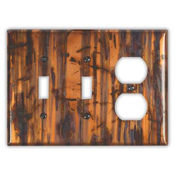 Bamboo Forest 2 Toggle 1 Outlet Copper Switch Plate