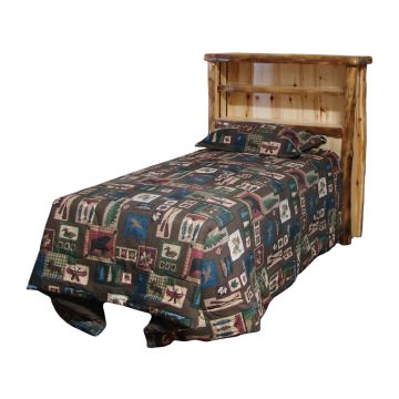 Beartooth Aspen Bookcase Headboard - Twin - Natural Panel & Natural Log