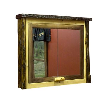 Black Walnut & Rustic Cedar Log Medicine Cabinet