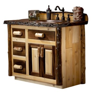 Black Walnut & Rustic Cedar Log Vanity