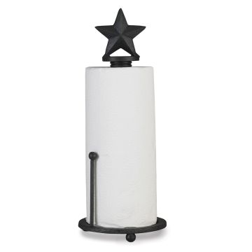Rustic Black Star Paper Towel Holder