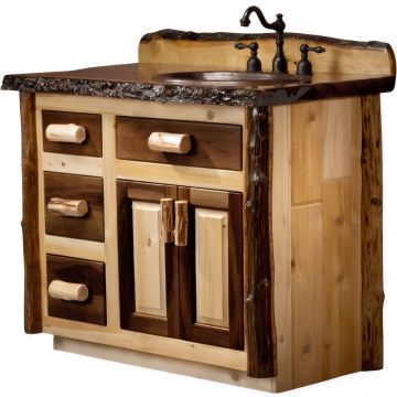Black Walnut & Rustic Cedar Log Vanity