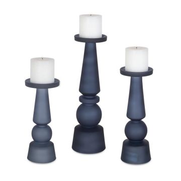 Cassiopeia Midnight Blue Candleholders