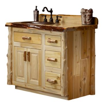 Cedar Lake Rustic Log Real Wood Vanity