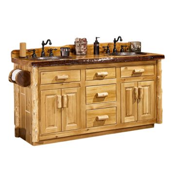 Cedar Lake Rustic Log Real Wood Vanity