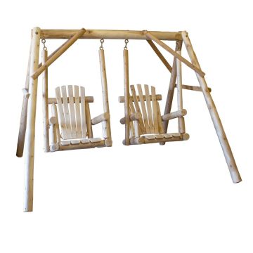Double Chair Log Swing
