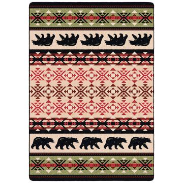 Cozy Bears Rug - Burnt Red