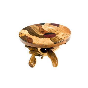 Artistic Mosaic Wood Juniper Base Coffee Table