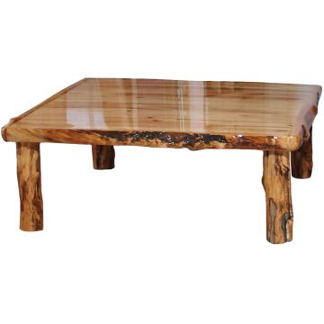 Beartooth Aspen Log Square Coffee Table