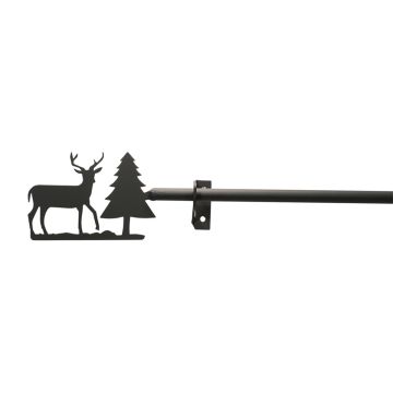 Wrought Iron Deer & Pine Curtain Rod