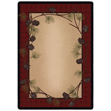 Delicate Pines Rug - Red Plaid