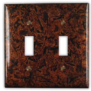 Distressed Dark 2 Toggle Copper Switch Plate