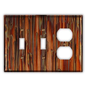Enchantment Vertical 2 Toggle 1 Outlet Copper Switch Plate
