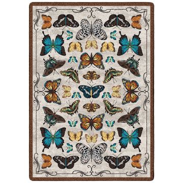 English Collector Cabinet Rug - Butterfly Multi