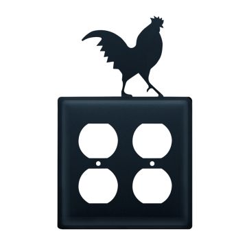 Wrought Iron Rooster Double Outlet Cover