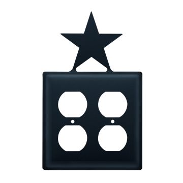 Wrought Iron Star Double Outlet Cover
