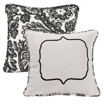 Augusta Embroidered Toile Throw Pillow