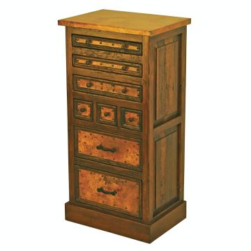 Reclaimed Copper Dresser with Eight Drawers