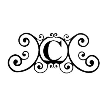 Wrought Iron Decorative "C" House Plaque