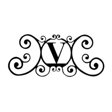 Wrought Iron Letter V House Plaque