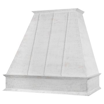 38" Euro Glazed White Hammered Copper 1250 CFM Wall Mounted Range Hood