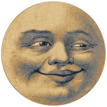 Moon Face Round Area Rug - Light