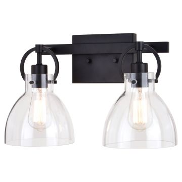 Ogden 2-Light Matte Black Vanity Light