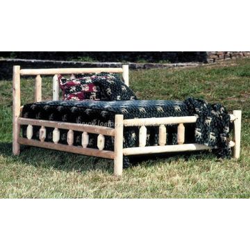 Low Profile Cedar Log Bed - Queen, Unfinished