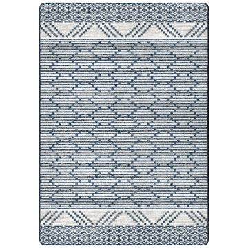 Patterned Stripe Rug - Fresh Blue