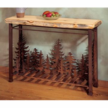 Aspen Metal Forest Scene Sofa Table