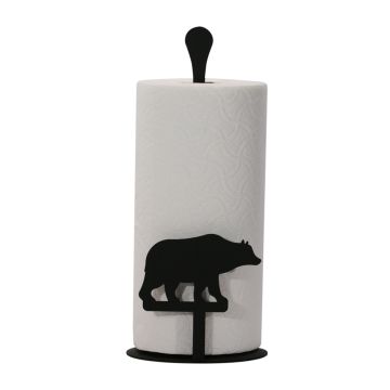 Wrought Iron Bear Paper Towel Stand