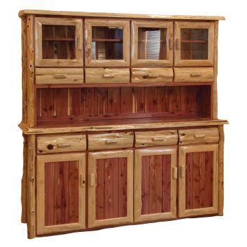 Rust Valley Red Cedar Four Door Buffet & Hutch 