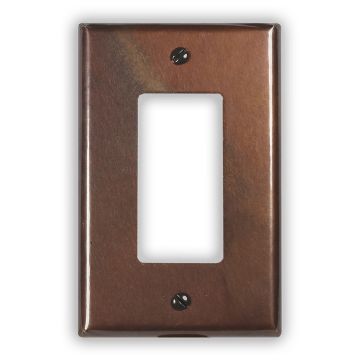 Rustic 1 Rocker/GFI Copper Switch Plate