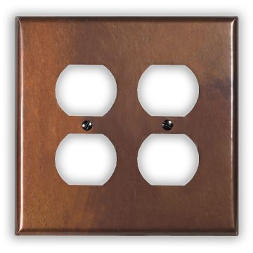 Rustic 2 Outlet Copper Switch Plate