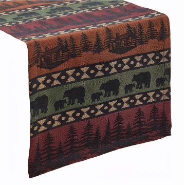 Rustic Bear Mountain Cloth Table Runners