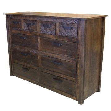 Rustic Mill Barnwood 10 Drawer Dresser