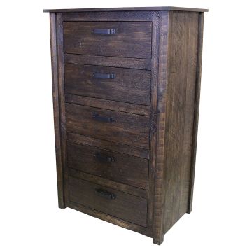 Rustic Mill Barnwood 5 Drawer Chest